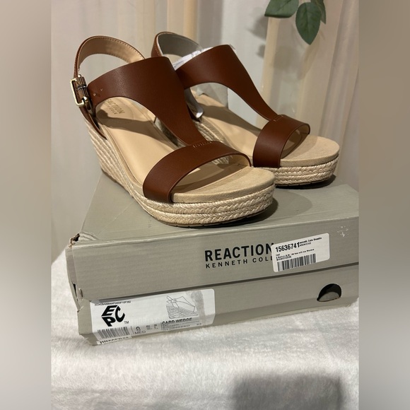 Kenneth Cole Reaction Shoes - Kenneth Cole Reaction Brown Espadrille Wedge Sandals – Size 8 – New in Box